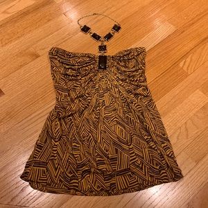 Leopard top with chain halter